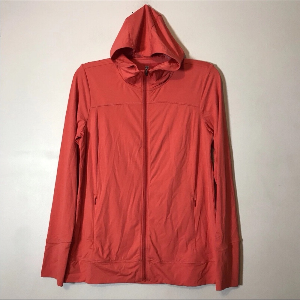 NEW Kuhl Lightweight Softshell Outdoors Running Full Zip Orange Hoodie Jacket